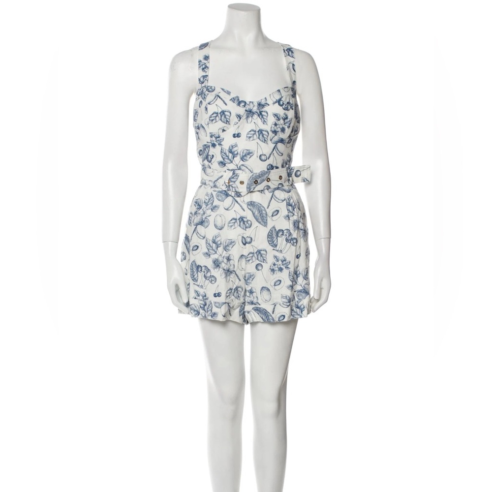 Christian Lacroix Linen Blend Floral Fruit Pattern Romper Size XS linen blend